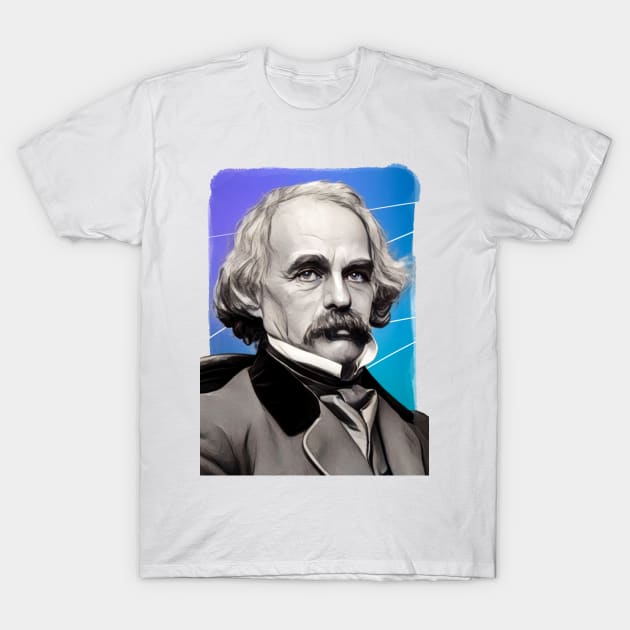 American Novelist Nathaniel Hawthorne illustration T-Shirt by Litstoy 